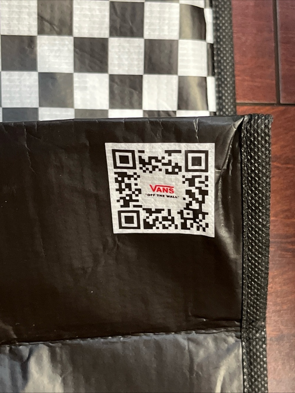Vans Off The Wall Reusable Large Black White Checkerboard Shopping Tote Bag New - Picture 16 of 16
